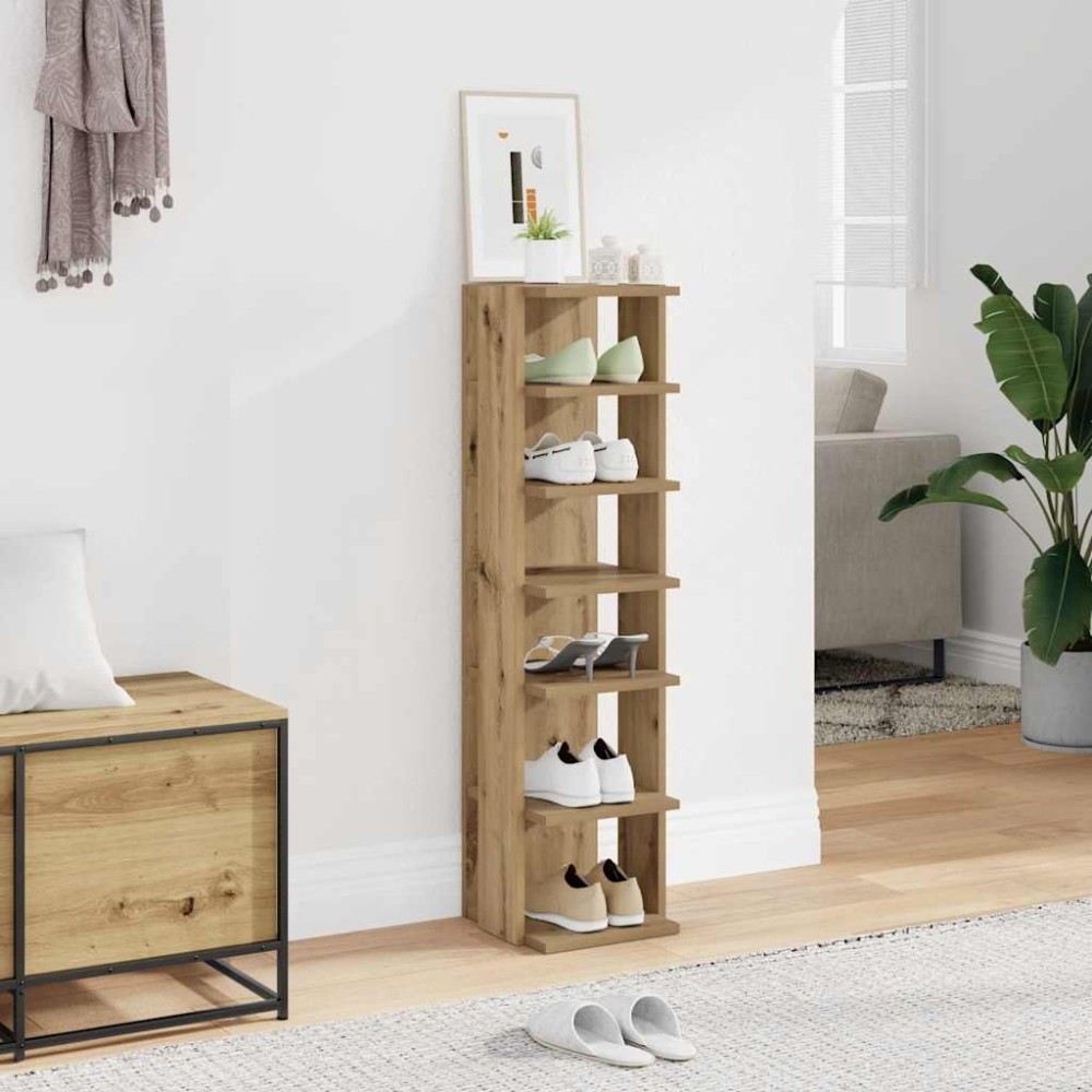 vidaXL Παπουτσοθήκη Χρώμα Αρτισιανή Δρυς 28x27x102 εκ. Επεξ. Ξύλο