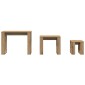 vidaXL Φωλιά τραπεζιών 3 τεμαχίων Ξύλο Τεχνικής Δρυς