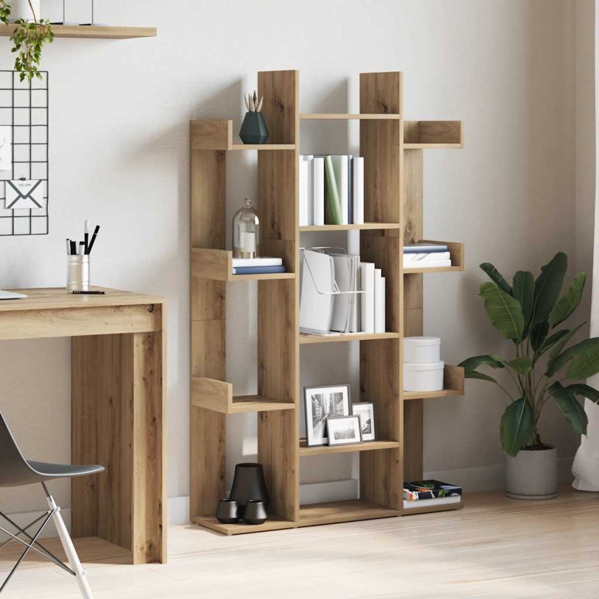 vidaXL Ντουλάπι βιβλίων Artisan Oak 86x25,5x140 cm Ξύλο μηχανής