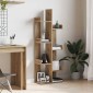vidaXL Βιβλιοθήκη Αρτισιανή Δρυς 48x25,5x140 εκ. Επεξεργ. Ξύλο