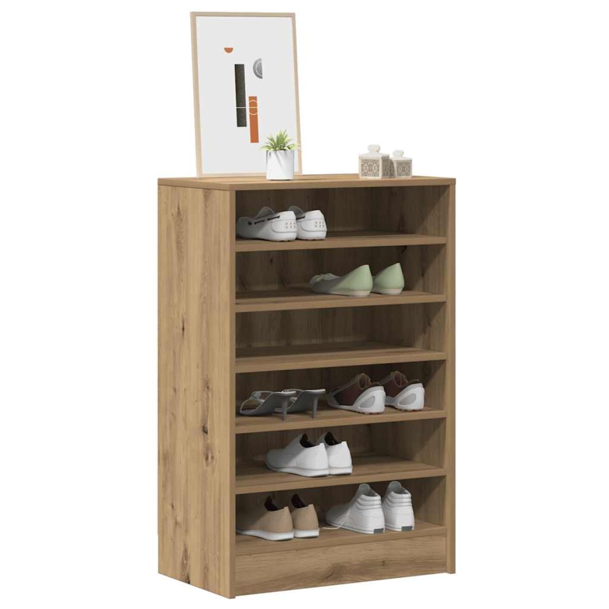 vidaXL Παπουτσοθήκη Αρτισιανή Δρυς 60x35x92 εκ. Επεξεργασμένο Ξύλο
