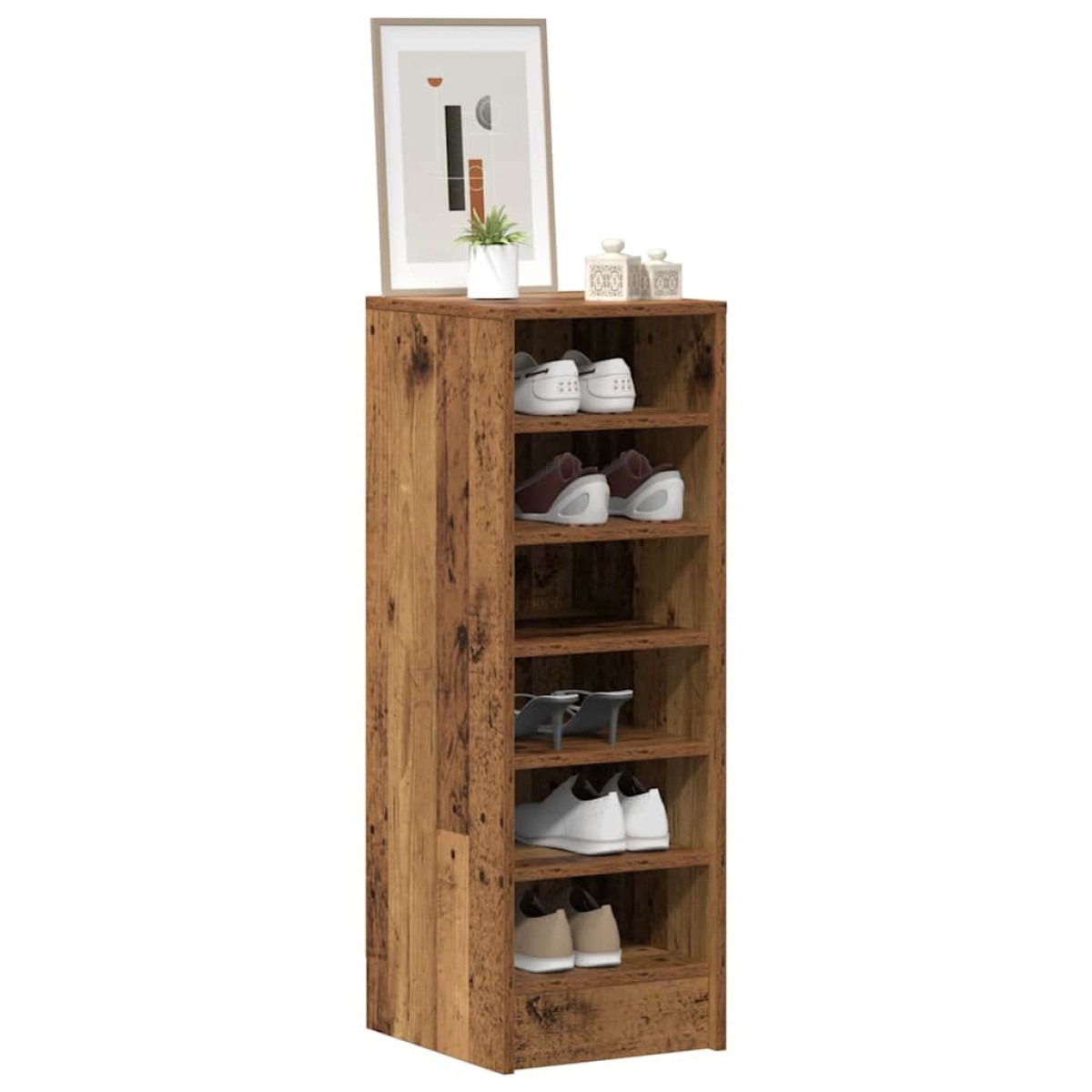 ντουλάπι παπουτσιών vidaXL Παλιό ξύλο 32x35x92 cm Κατασκευασμένο ξύλο