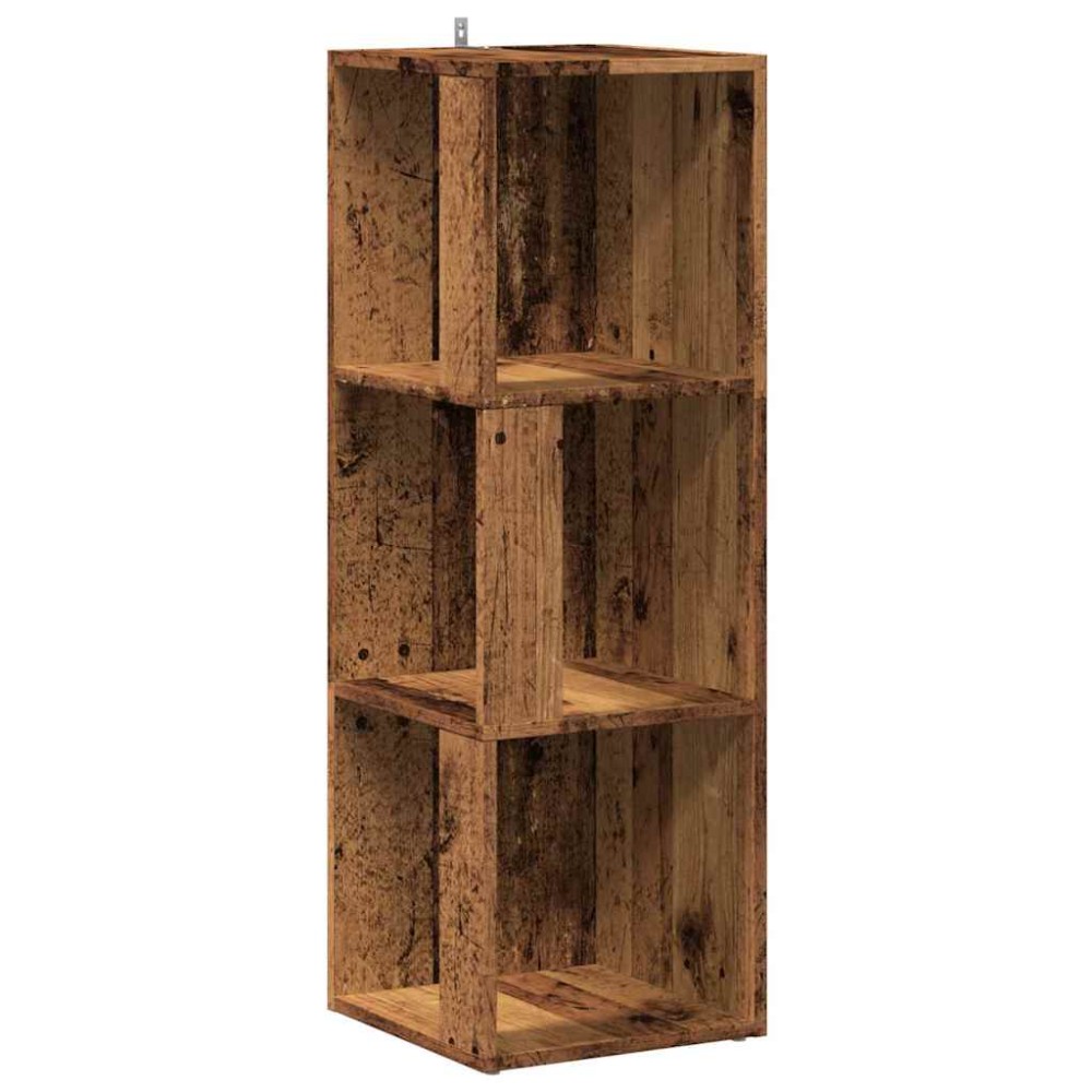 vidaXL Γωνιακό ντουλάπι παλιό ξύλο 33x33x100 cm Ξύλο μηχανής