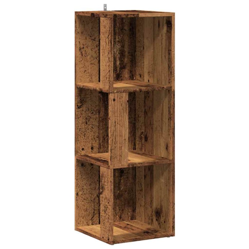 vidaXL Γωνιακό ντουλάπι παλιό ξύλο 33x33x100 cm Ξύλο μηχανής