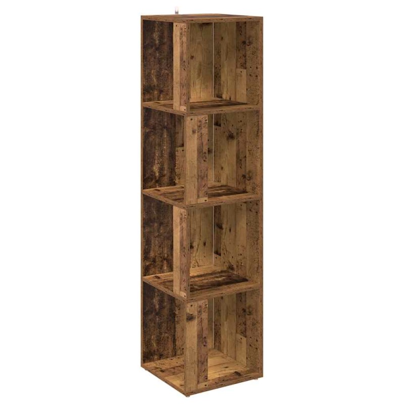 vidaXL Ντουλάπι Γωνία Παλιό Ξύλο 33 x 33 x 132 εκ. από Μοριοσανίδα