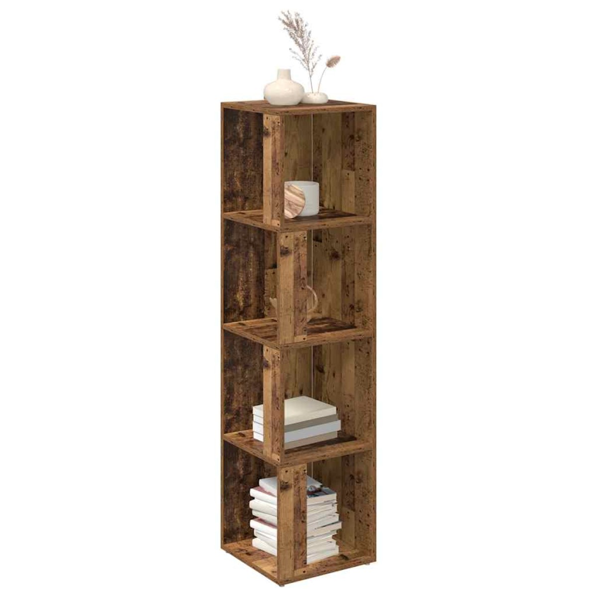 vidaXL Ντουλάπι Γωνία Παλιό Ξύλο 33 x 33 x 132 εκ. από Μοριοσανίδα