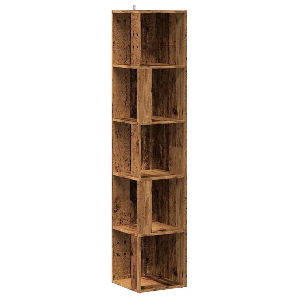 vidaXL Ντουλάπι Γωνία Παλιό Ξύλο 33x33x165 εκ. από Μοριοσανίδα