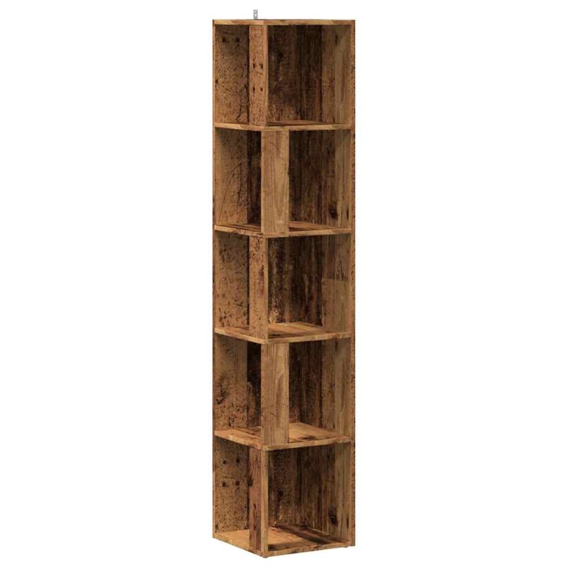 vidaXL Ντουλάπι Γωνία Παλιό Ξύλο 33x33x165 εκ. από Μοριοσανίδα