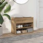 vidaXL Πάγκος Παπουτσιών τεχνίτης Δρυς 60x30x45 εκ. Επεξεργασμένο Ξύλο