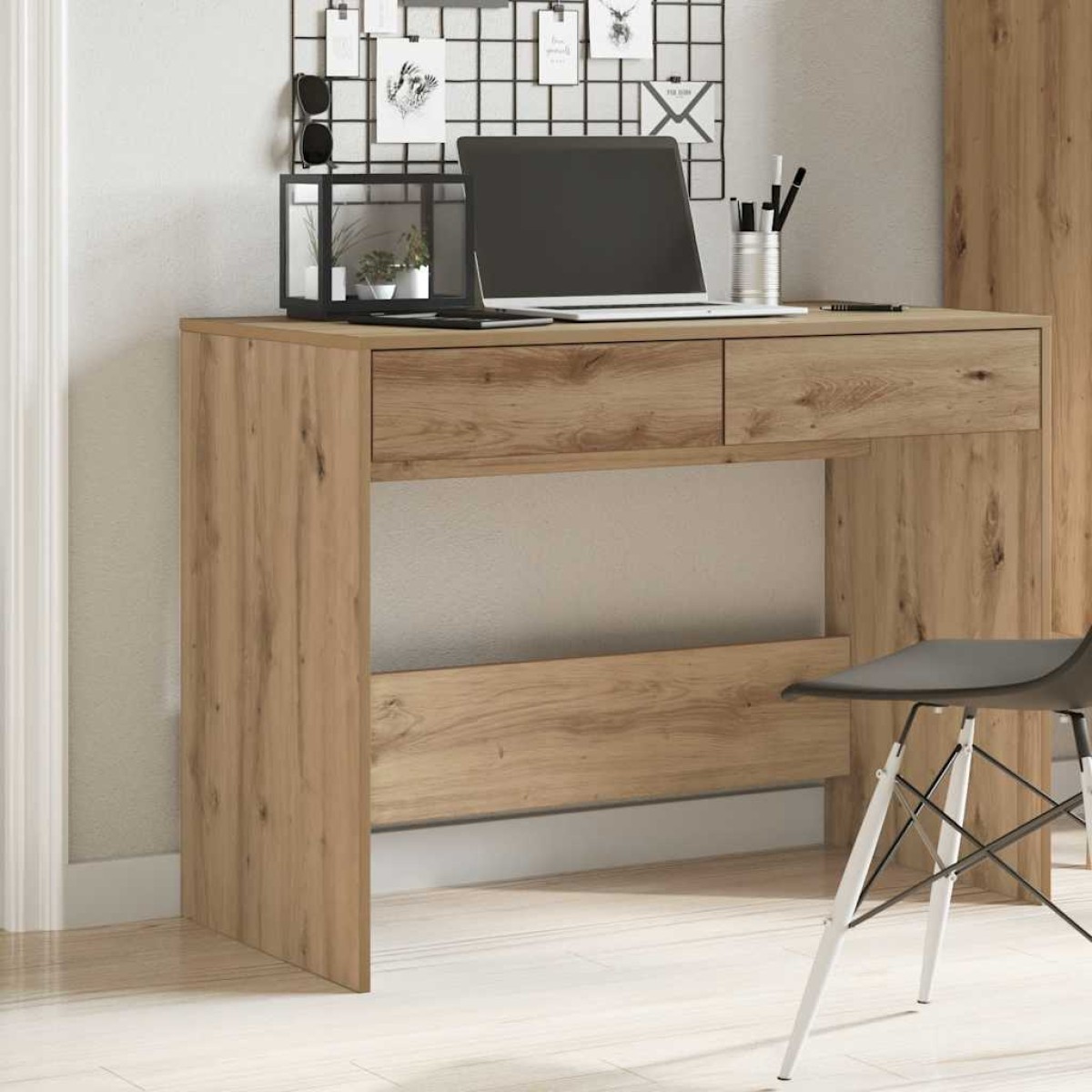 vidaXL Γραφείο Αρτισιανή Δρυς 101x50x76,5 εκ. από Επεξεργασμένο Ξύλο