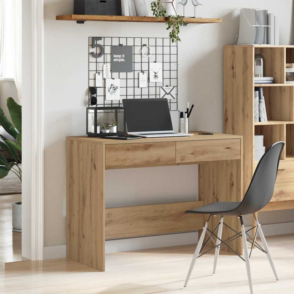 vidaXL Γραφείο Αρτισιανή Δρυς 101x50x76,5 εκ. από Επεξεργασμένο Ξύλο