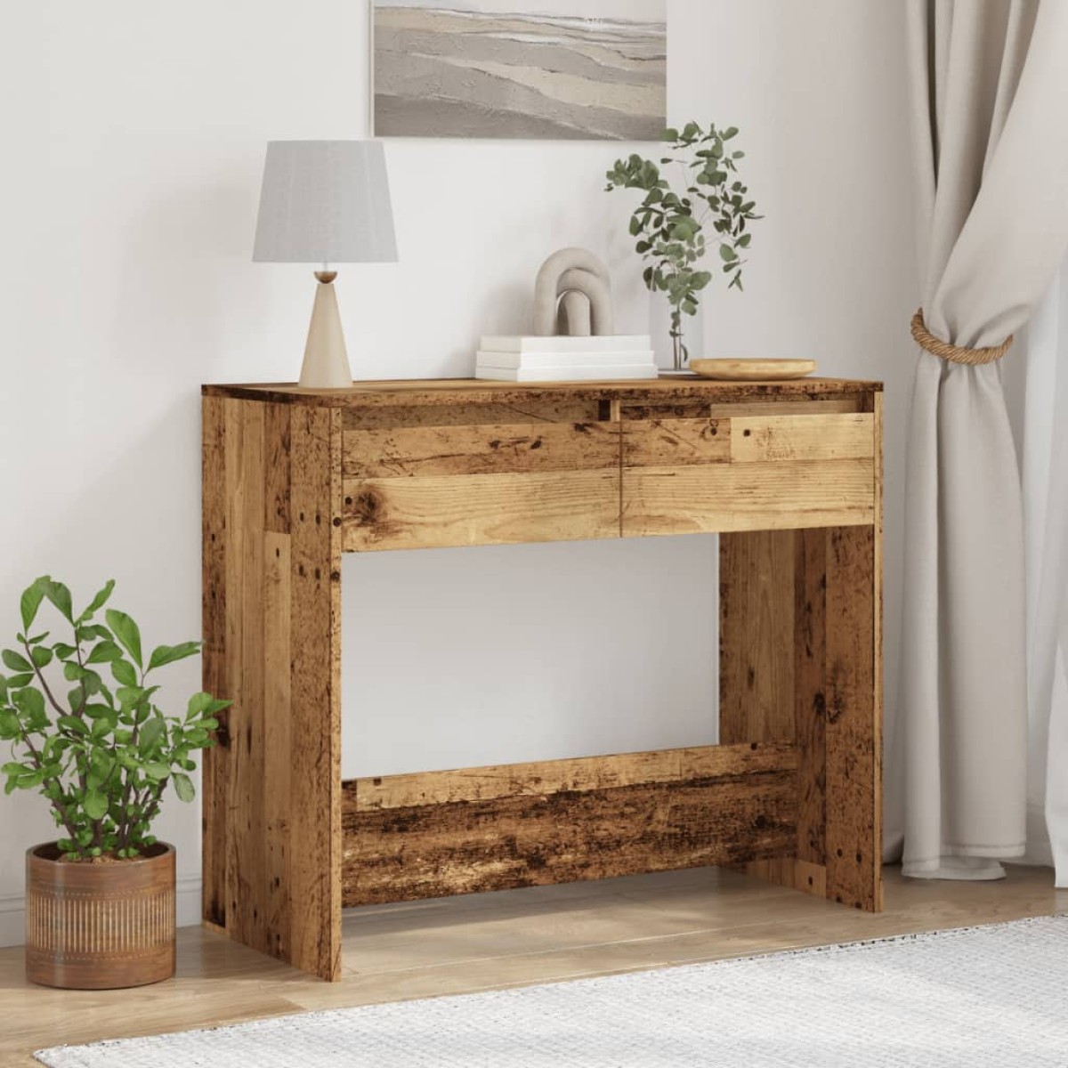vidaXL Τραπέζι Κονσόλα Παλαιό Ξύλο 89x41x76,5 εκ. Επεξεργασμένο Ξύλο