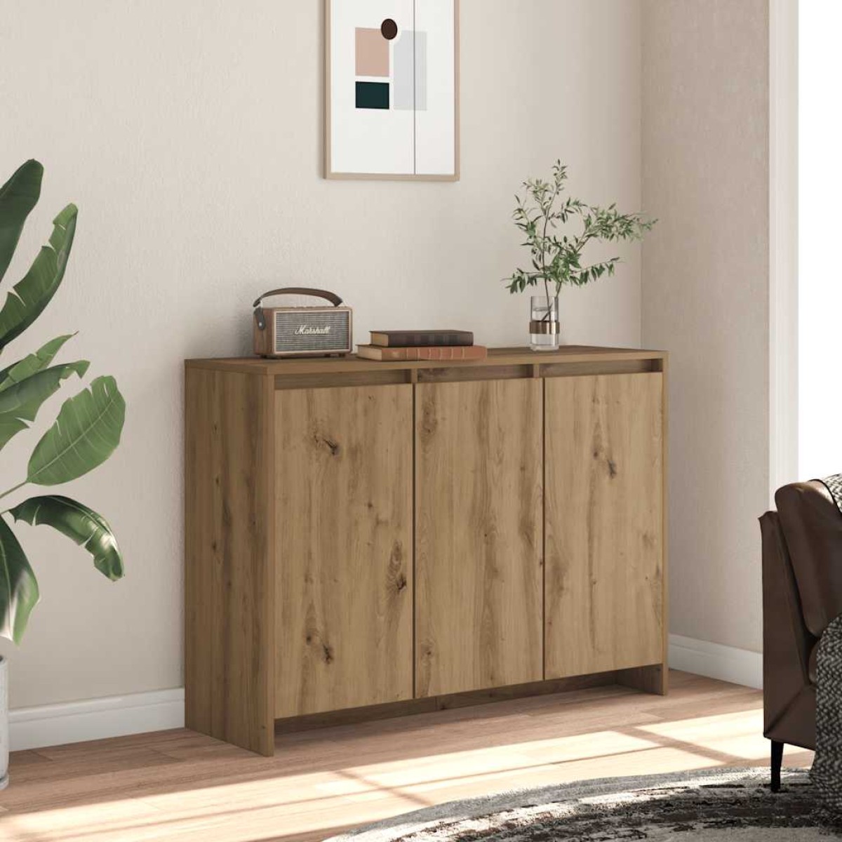 vidaXL Μπουφές Αρτισιανή Δρυς 102x33x75 εκ. από Επεξεργασμένο Ξύλο
