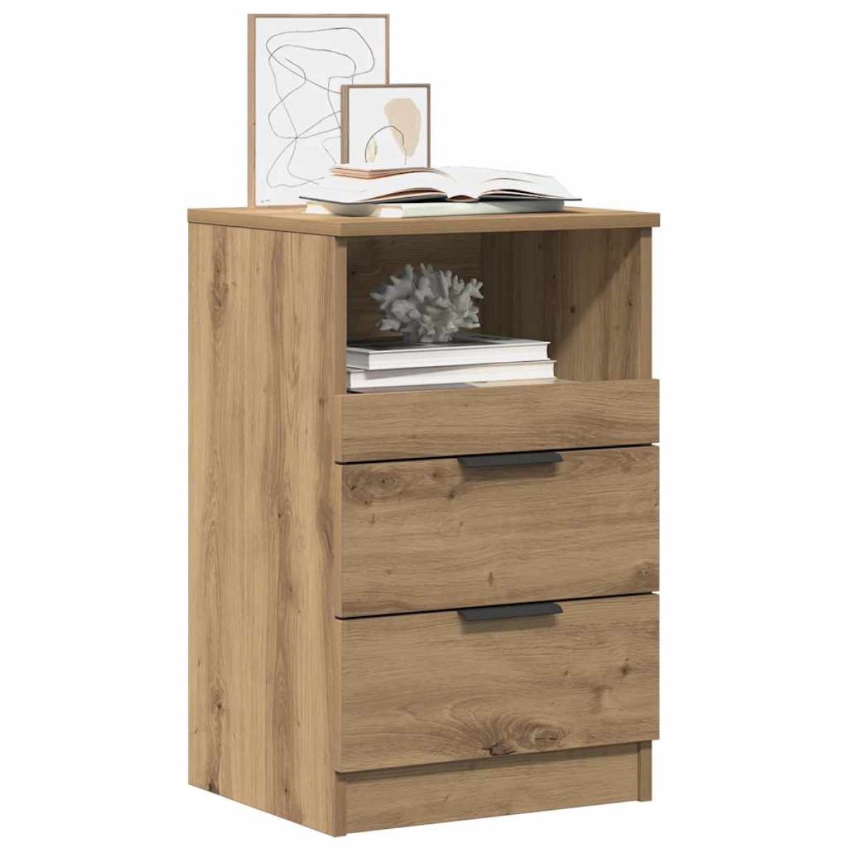 vidaXL Κομοδίνα 2 τεμ.Αρτισιανή Δρυς 40x36x65 εκ. Επεξ. Ξύλο