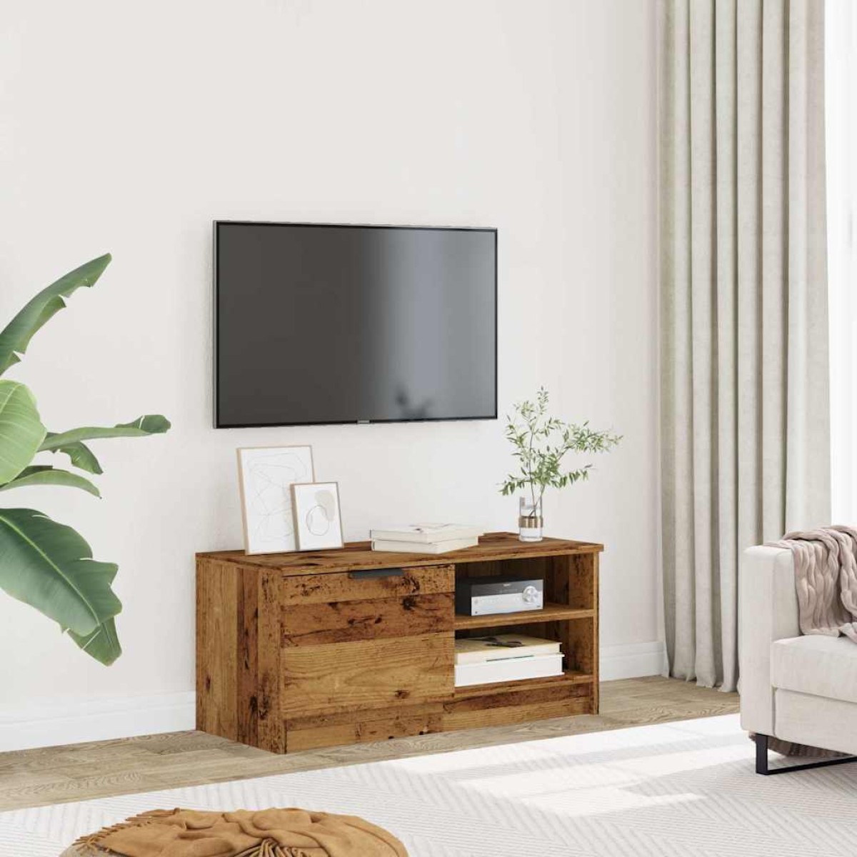 ντουλάπι τηλεόρασης vidaXL Παλιό ξύλο 80x35x36,5cm Κατασκευασμένο ξύλο