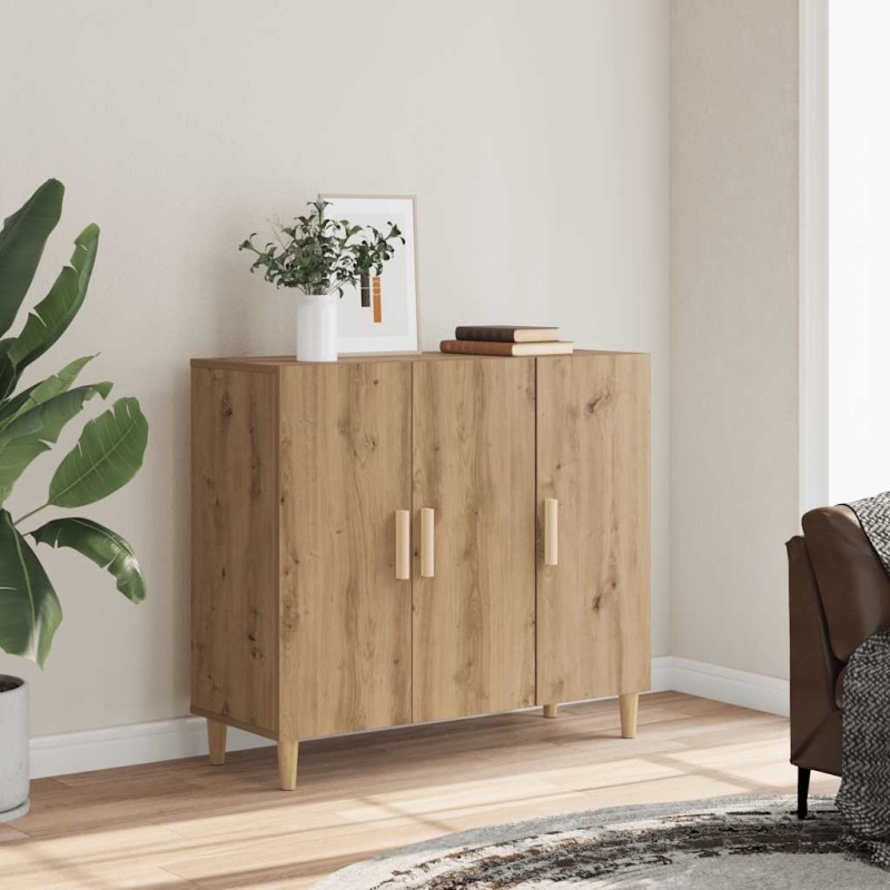 vidaXL Ντουλάπι Αρτισιανή Δρυς 90 x 34 x 80 εκ. από Επεξεργασμένο Ξύλο