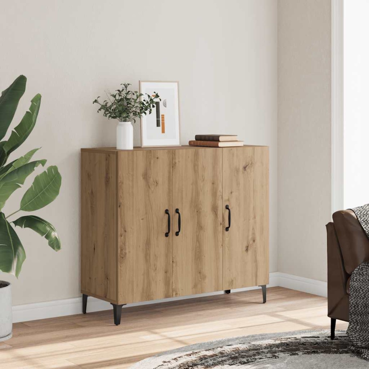vidaXL Ντουλάπι Αρτισιανή Δρυς 90 x 34 x 80 εκ. από Επεξεργασμένο Ξύλο
