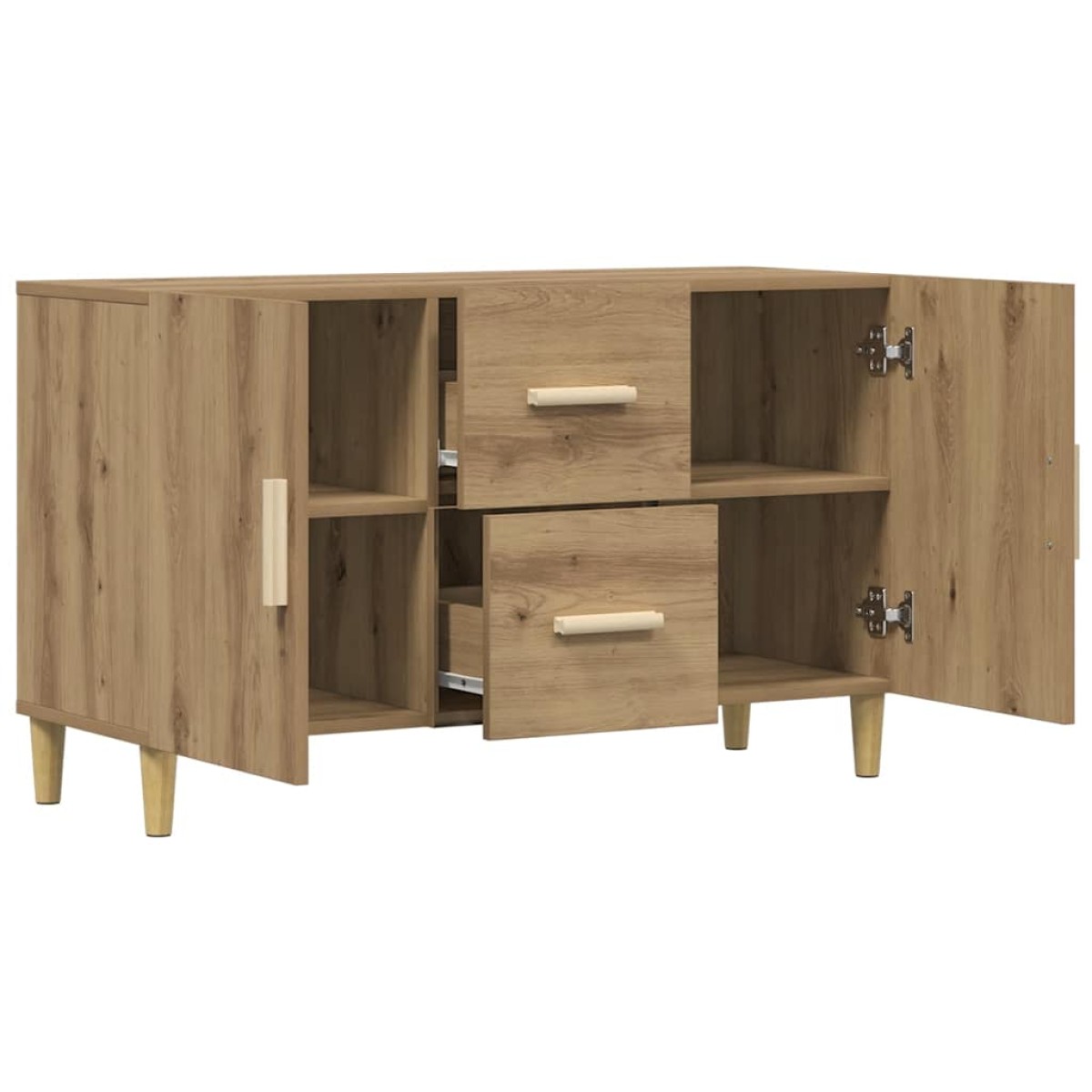vidaXL Σκευοθήκη Δρυς τεχνίτης 100x36x60 cm Κατασκευασμένο ξύλο
