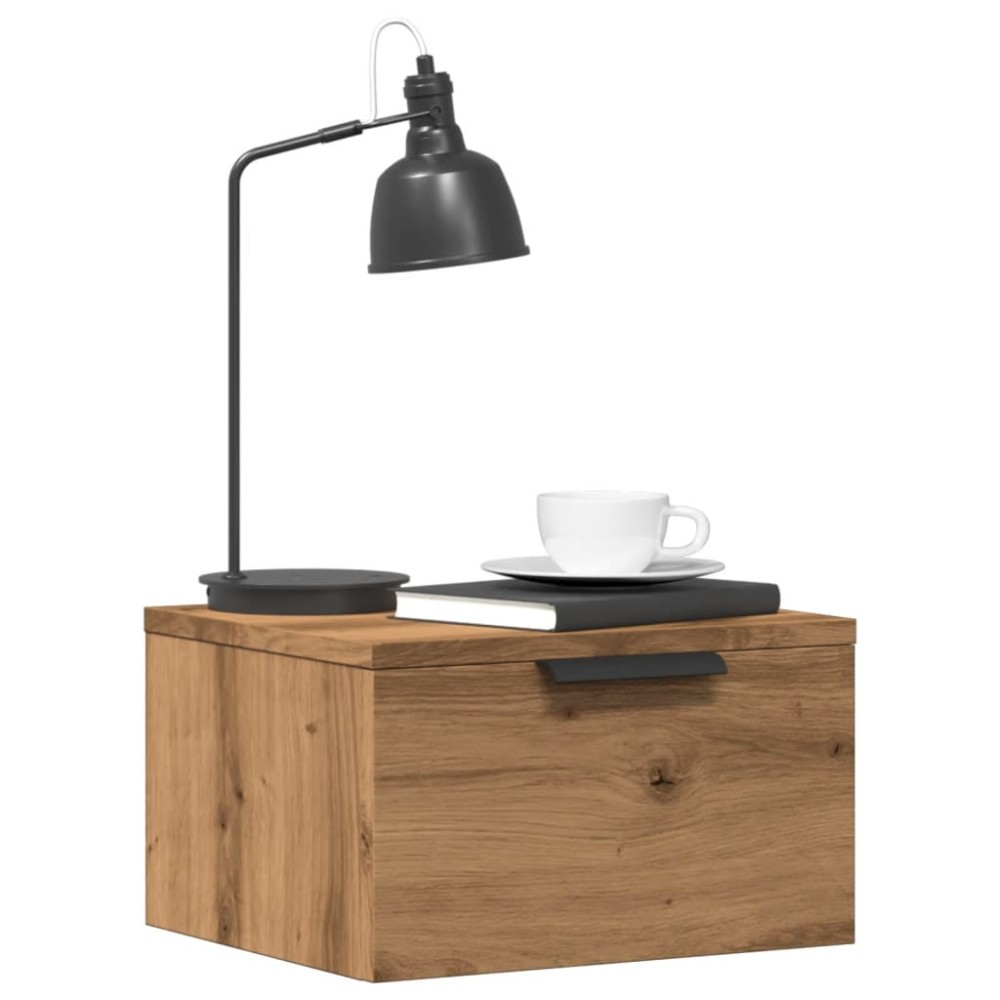 vidaXL Κομοδίνο Επιτοίχιο Αρτισιανή Δρυς 34x30x20 εκ
