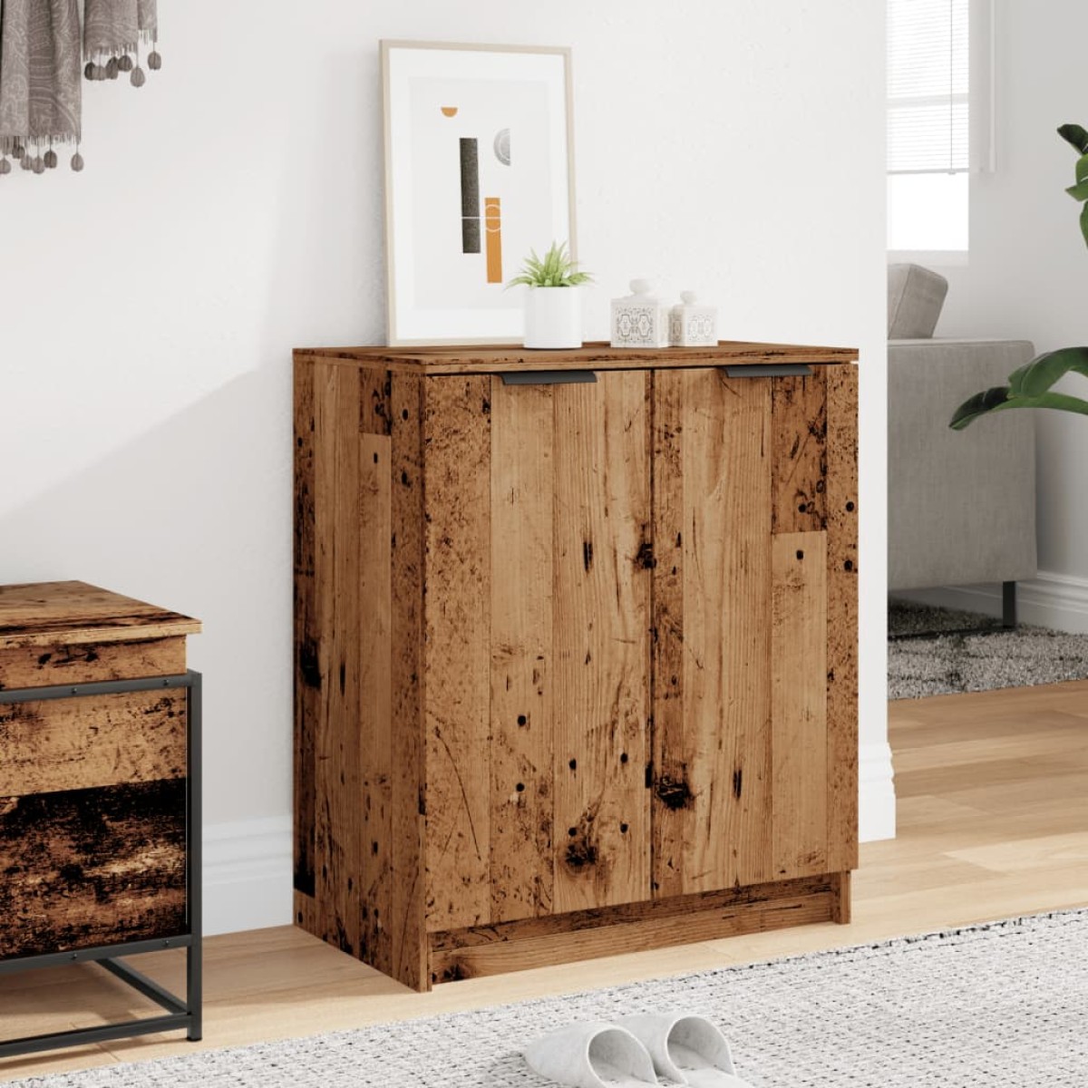 vidaXL Παπουτσοθήκη Όψη Παλαιού Ξύλου 59x35x70 εκ. Επεξ. Ξύλο