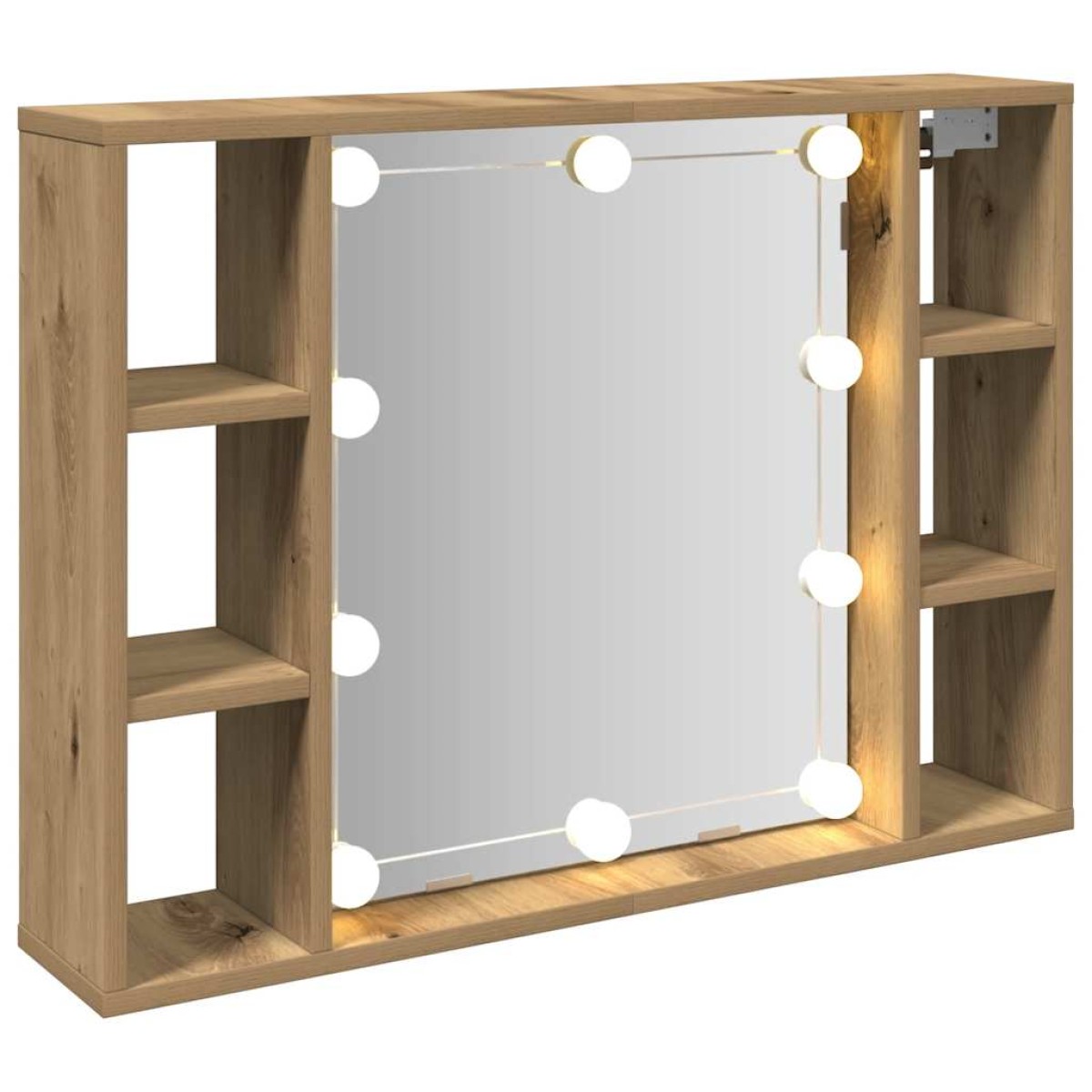 vidaXL Έπιπλο Καθρέπτη με LED Αρτισιανή Δρυς 76x15x55 εκ. Επεξ. Ξύλο