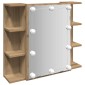 vidaXL Ντουλάπι καθρέφτη με LED Artisan Oak 70x16,5x60 cm