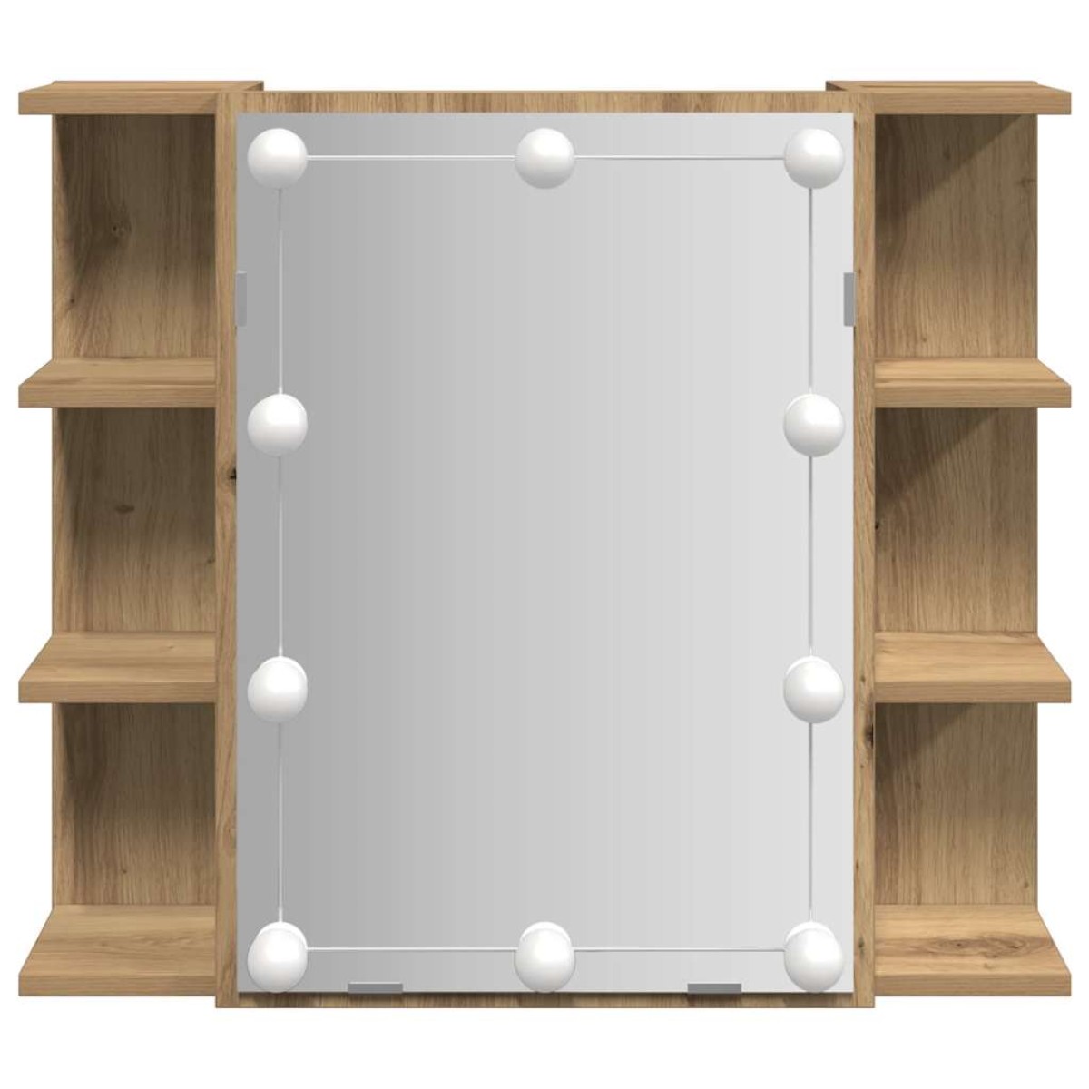 vidaXL Ντουλάπι καθρέφτη με LED Artisan Oak 70x16,5x60 cm
