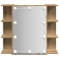 vidaXL Ντουλάπι καθρέφτη με LED Artisan Oak 70x16,5x60 cm