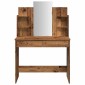 vidaXL Κομοδίνο με καθρέφτη Παλιό ξύλο 96x39x142 cm