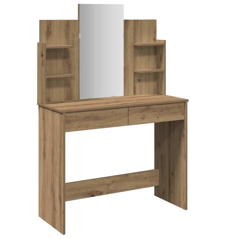 vidaXL Κομοδίνο με καθρέφτη Artisan Oak 96x39x142 cm