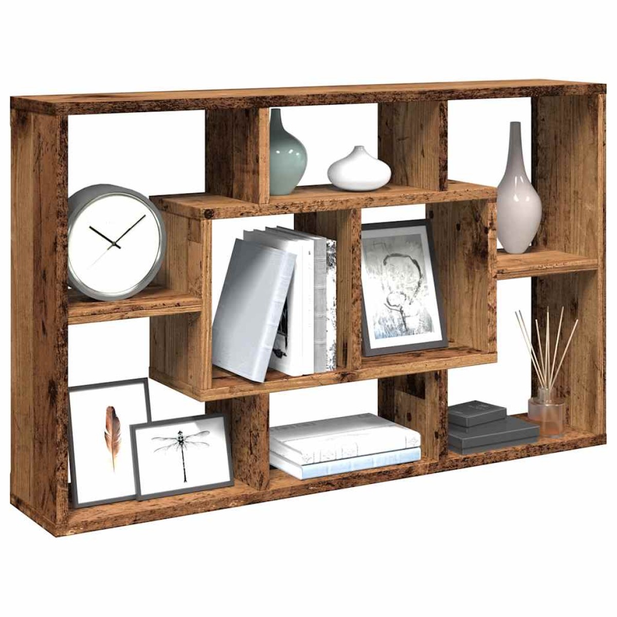 vidaXL Ράφι τοίχου Παλιό ξύλο 85x16x52,5 cm Κατασκευασμένο ξύλο