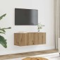 vidaXL 2 τεμαχίων σετ επίτοιχου ντουλαπιού τηλεόρασης Αρτιζιακή δρυς