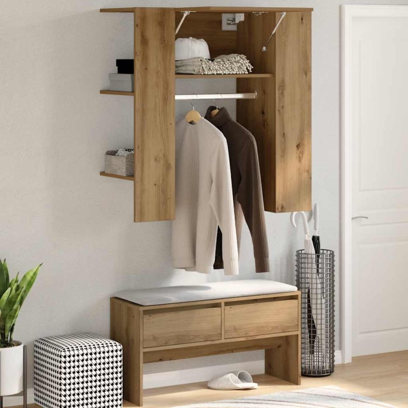 vidaXL Ντουλάπι διαδρόμου Δρυς τεχνίτης 97,5x37x99 cm Ξύλο μηχανής