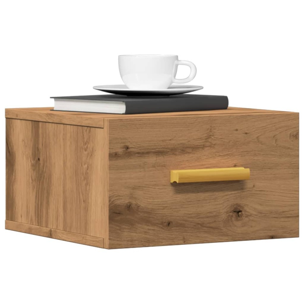 vidaXL Κομοδίνο Επιτοίχιο Αρτισιανή Δρυς 35 x 35 x 20 εκ.