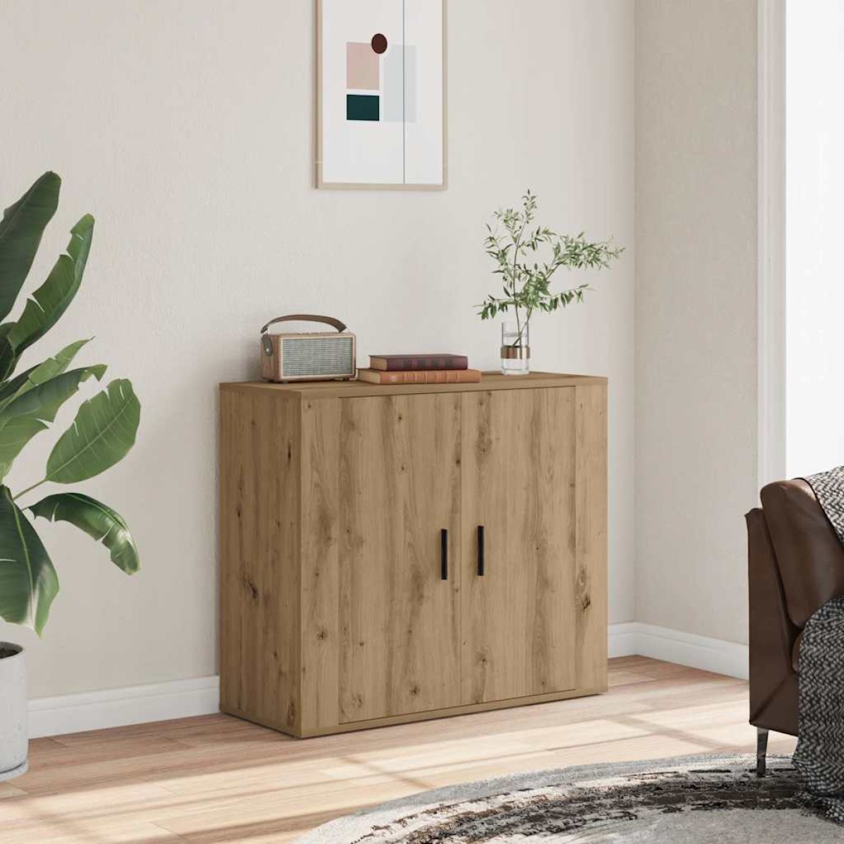 vidaXL Ντουλάπι Artisian Δρυς 80x33x70 εκ. από Επεξεργασμένο Ξύλο