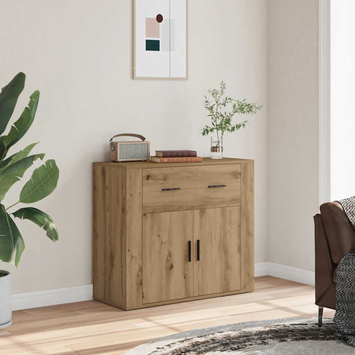 vidaXL Ντουλάπι Artisian Δρυς 80x33x70 εκ. από Επεξεργασμένο Ξύλο