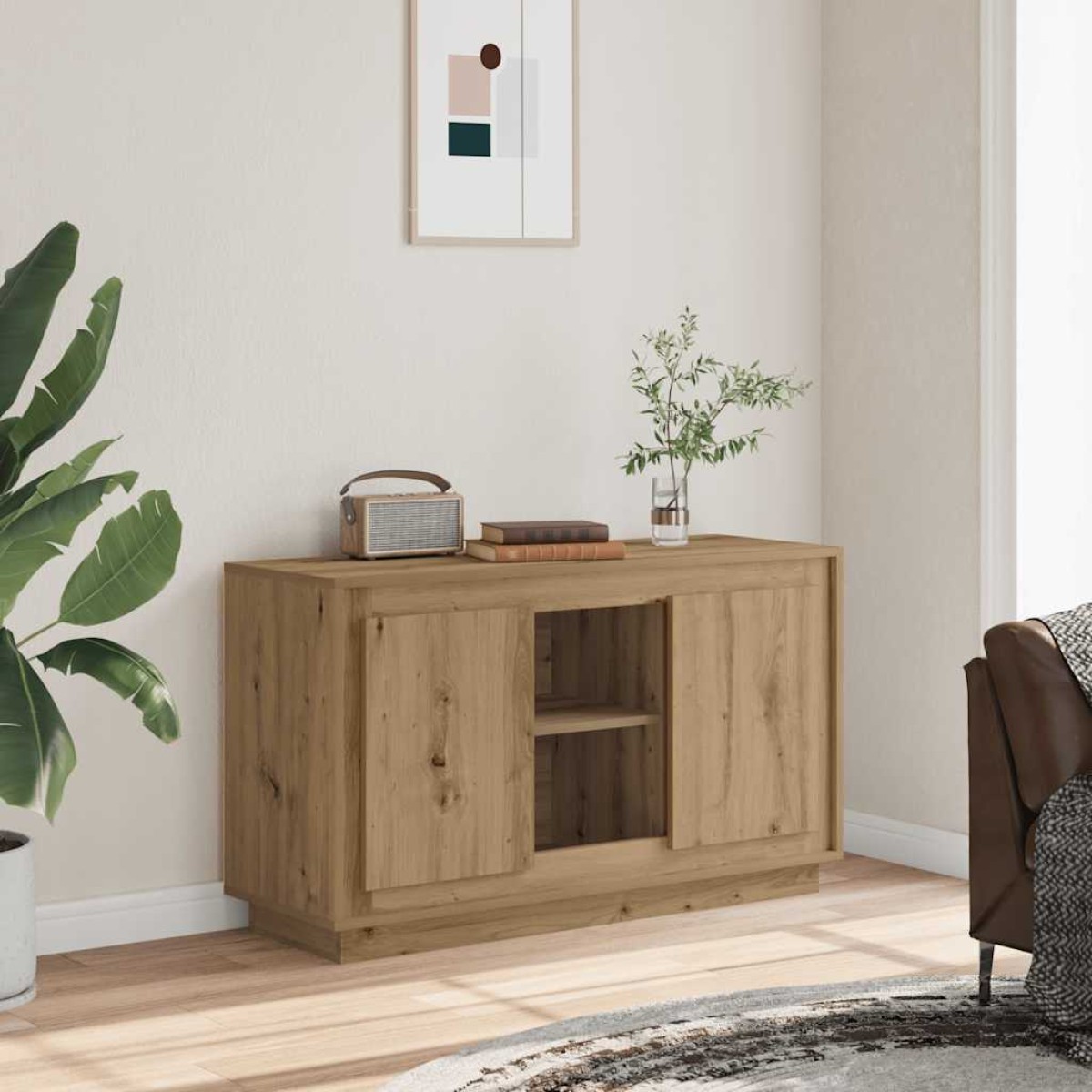 vidaXL Μπουφές Αρτισιανή Δρυς 102x35x60 εκ. από Επεξεργασμένο Ξύλο