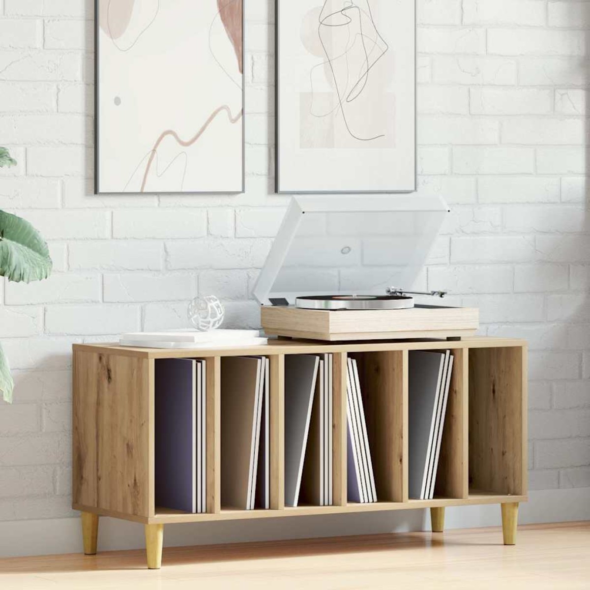 vidaXL Έπιπλο Δίσκων τεχνίτης Δρυς 100x38x48 εκ από Επεξεργασμένο Ξύλο