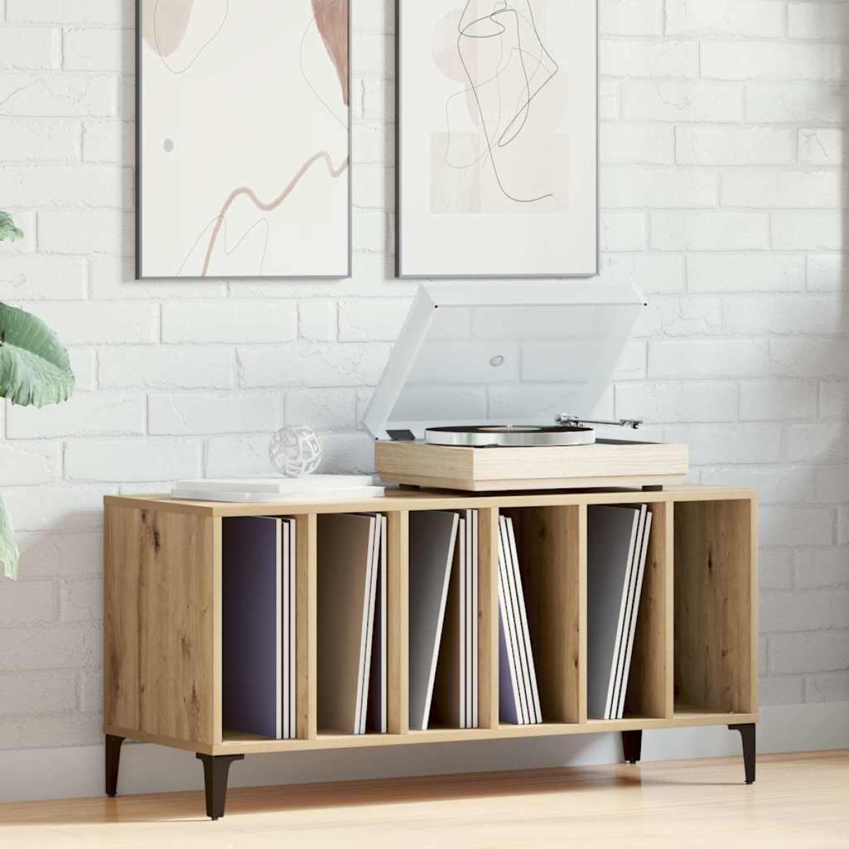 vidaXL Έπιπλο Δίσκων τεχνίτης Δρυς 100x38x48 εκ από Επεξεργασμένο Ξύλο