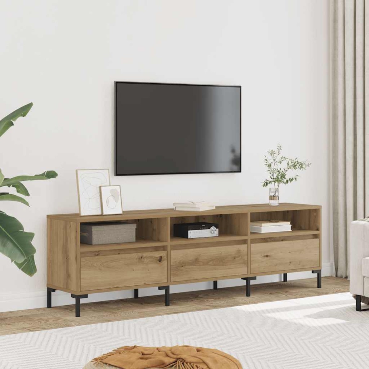 vidaXL Έπιπλο Τηλεόρασης τεχνίτης Δρυς 150x30x44,5 εκ