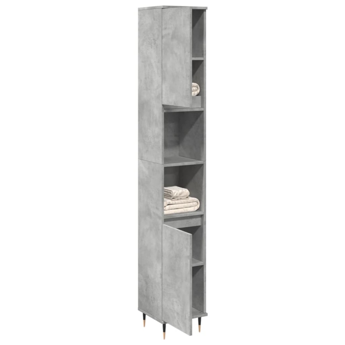 vidaXL Ντουλάπι Μπάνιου Γκρι Σκυροδέματος 30x30x190 εκ. Επεξ. Ξύλο