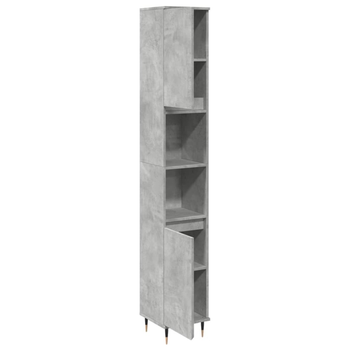 vidaXL Ντουλάπι Μπάνιου Γκρι Σκυροδέματος 30x30x190 εκ. Επεξ. Ξύλο