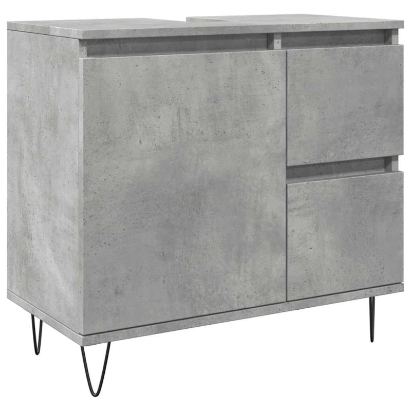 vidaXL Ντουλάπι Μπάνιου Γκρι Σκυροδέματος 65x33x60 εκ. Επεξ. Ξύλο