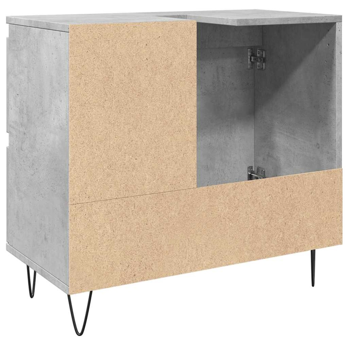vidaXL Ντουλάπι Μπάνιου Γκρι Σκυροδέματος 65x33x60 εκ. Επεξ. Ξύλο