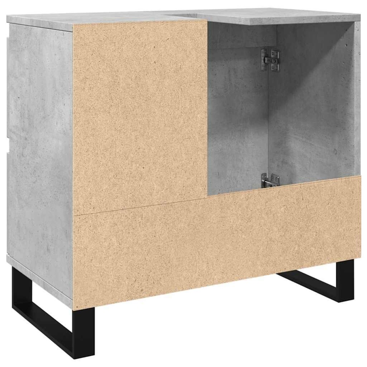 vidaXL Ντουλάπι Μπάνιου Γκρι Σκυροδέματος 65x33x60 εκ. Επεξ. Ξύλο