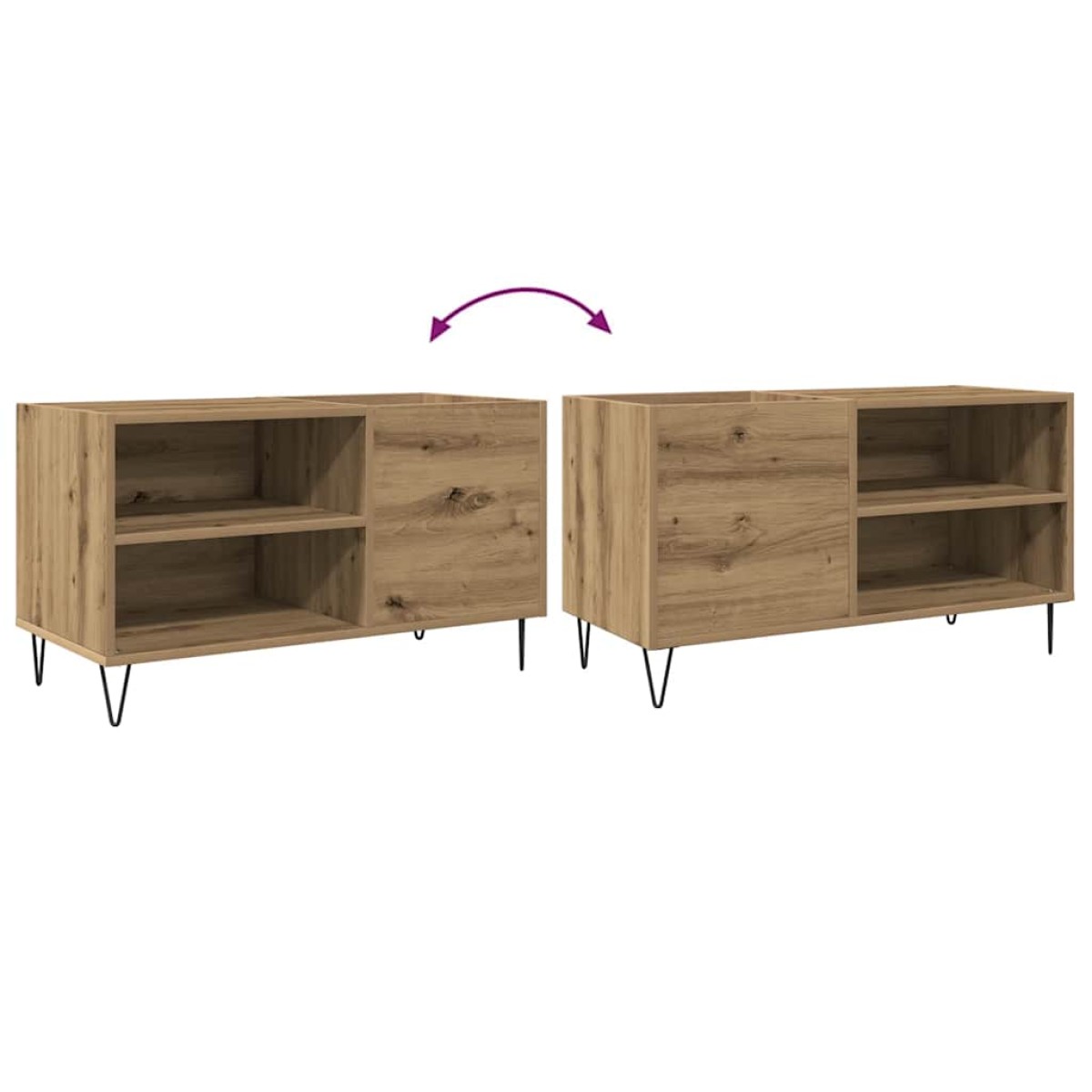 vidaXL Δισκοθήκη Δρυς τεχνίτης 84,5x38x48 εκ. από Επεξεργασμένο Ξύλο