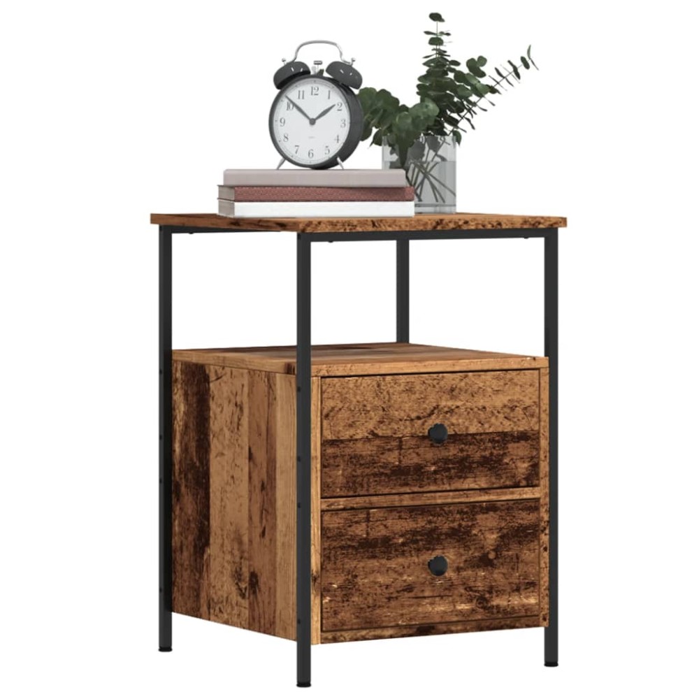 vidaXL Κομοδίνο παλιό ξύλο 34x35,5x50 cm Κατασκευασμένο ξύλο