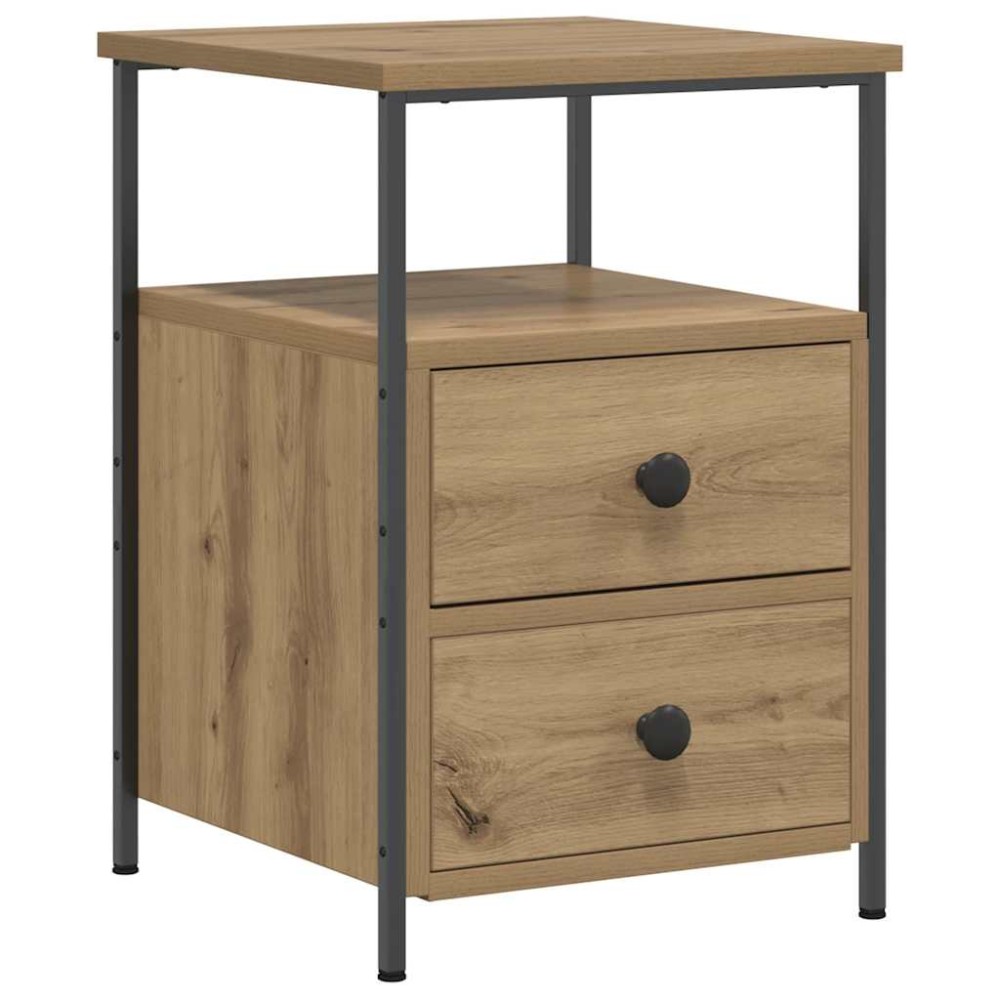 vidaXL Κομοδίνο τεχνίτης Δρυς 34x35,5x50 εκ. από Επεξεργασμένο Ξύλο