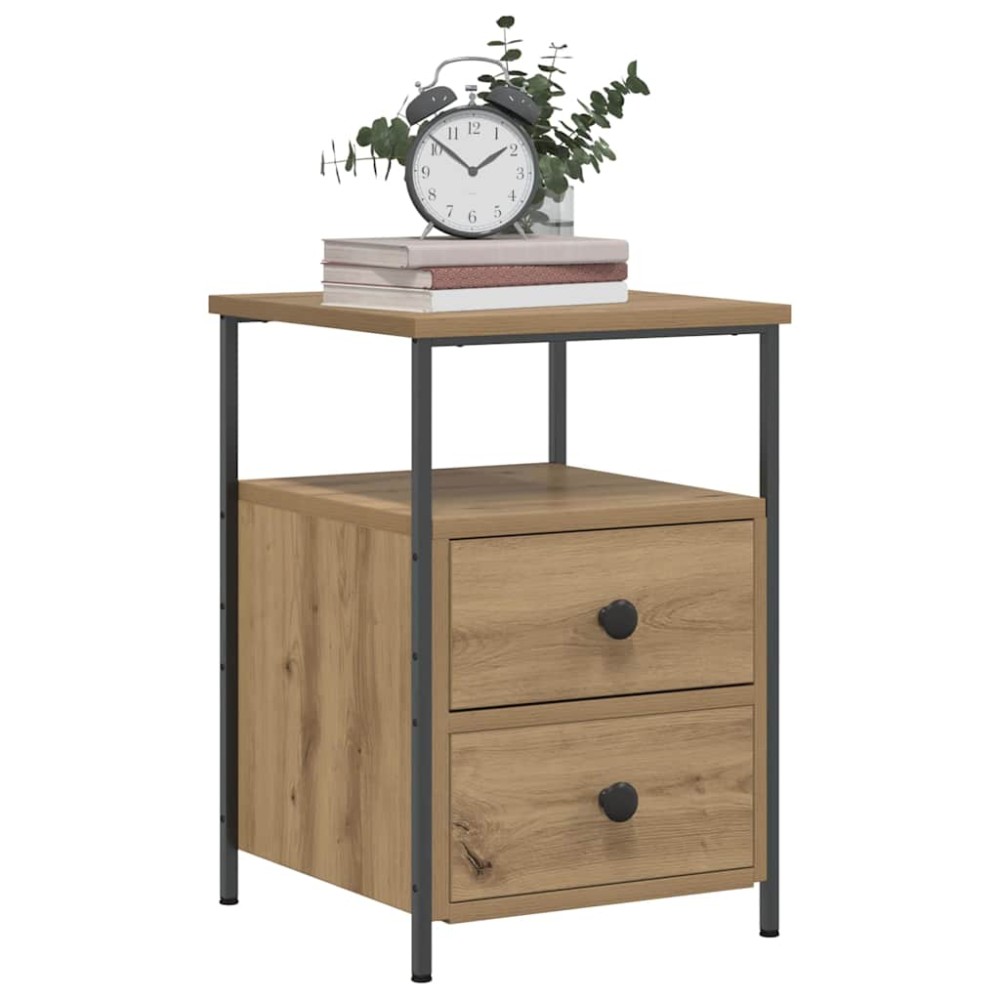 vidaXL Κομοδίνο τεχνίτης Δρυς 34x35,5x50 εκ. από Επεξεργασμένο Ξύλο