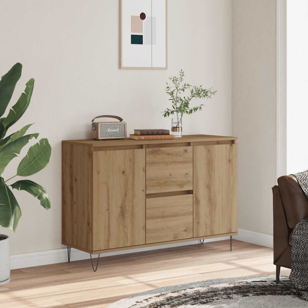 vidaXL Μπουφές Δρυς τεχνίτης 101,5 x 35 x 70 εκ. από Επεξεργασμένο Ξύλο
